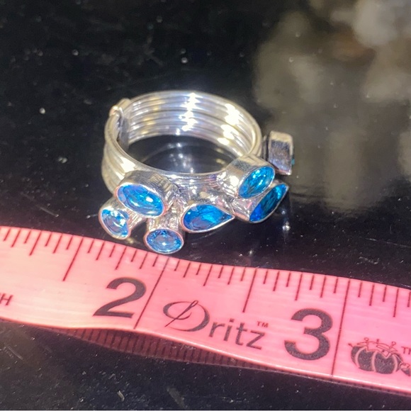 Blue Quartz multi-gem handcrafted ring - Picture 5 of 11